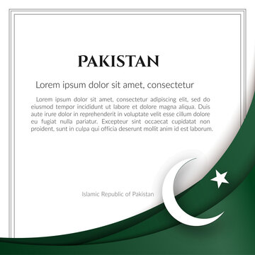 Islamic Republic Of Pakistan Flag Theme Card With Waveform Ribbon Color Of The National Flag Of Pakistan For Business Card Banner On Holiday Flag Theme National Pakistani Patriotic Background Vector