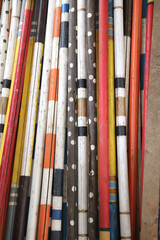  Wooden barriers for jumping horses as a background