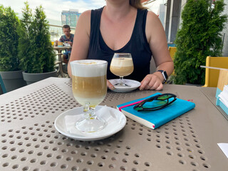 young woman in cafe