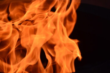 fire on a black background