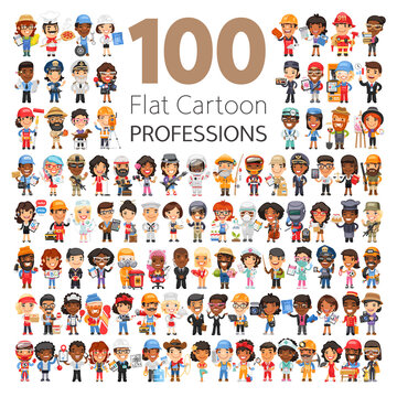 Professions Flat Characters Big Collection