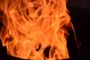 fire on a black background