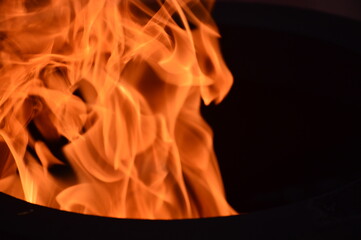 fire in the fireplace