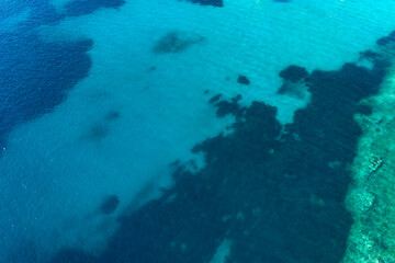 Abstract background of turquoise water-aerial view