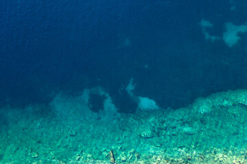 Obraz premium Abstract background of turquoise water-aerial view