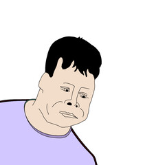 Illustrated young boy with black hair