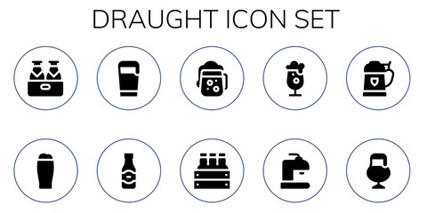 Modern Simple Set of draught Vector filled Icons