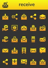 receive icon set