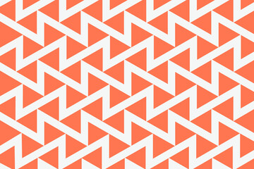 White seamless zig zag pattern on orange peach background vector