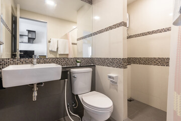 Small bathroom inside the hotel