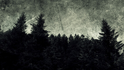 Grunge trees background, gloomy nature wallpaper