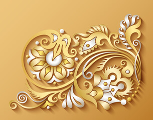 Vector ornamental nature vintage illustration.