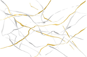 Art abstract marble print imitation. Vector gray and gold illustration.