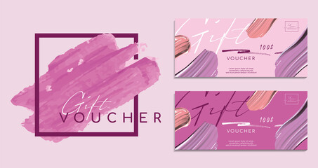 Cosmetics and fashion background voucher. Lipstick Cosmetics make-up sale banner template with place for your text. Vector cosmetics flyer, banner or web-site header design.