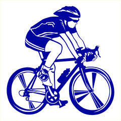 Vector image of a guy on a Bicycle.