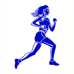Fototapeta na wymiar Vector image of a female runner