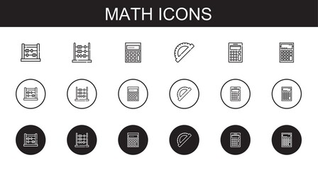 math icons set