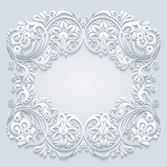 Abstract vector ornamental nature vintage frame.