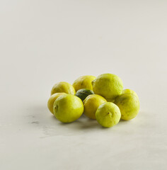 fresh lime shot on white background