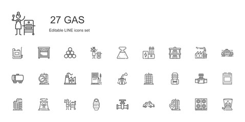 gas icons set