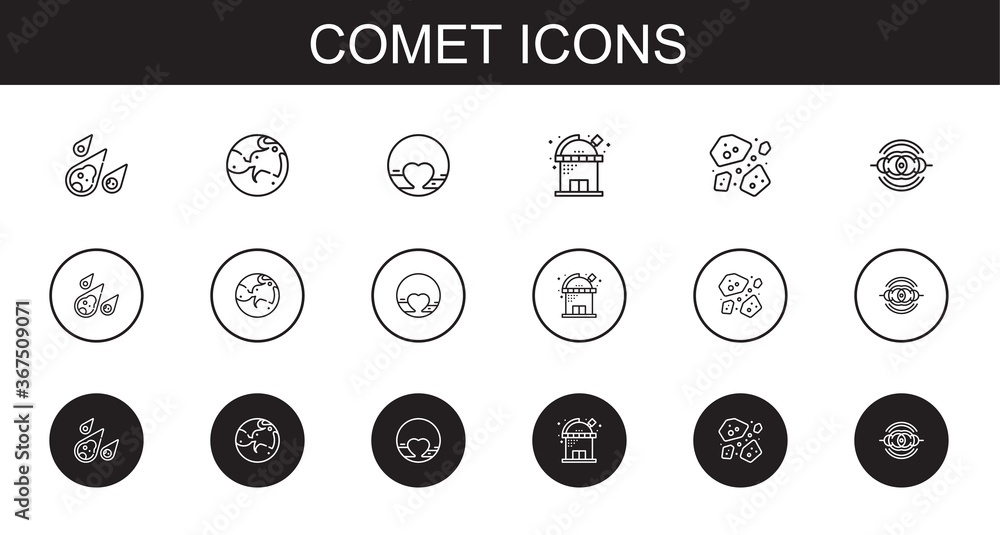 Canvas Prints comet icons set