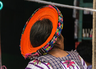 sombrero tipico tz'utujil, Santiago Atitlan, departamento de Sololá, Guatemala, Central America