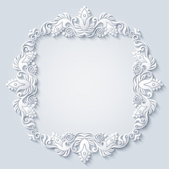 Abstract vector ornamental nature vintage frame.