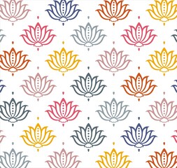 Colorful water lilies, wedding card design, royal India	