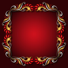 Abstract vector ornamental nature vintage frame.