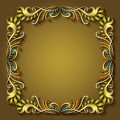 Abstract vector ornamental nature vintage frame.