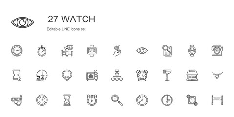 watch icons set