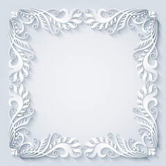 Abstract vector ornamental nature vintage frame.