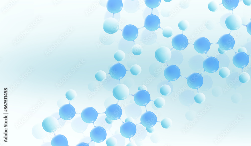 Aufkleber molecular 3d vector structure molecule or atom. scientific vector illustration for science or medica