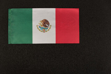 National flag of Mexico on black background. United Mexican States