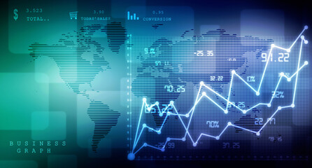 2d rendering Stock market online business concept. business Graph 
