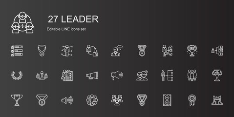 leader icons set