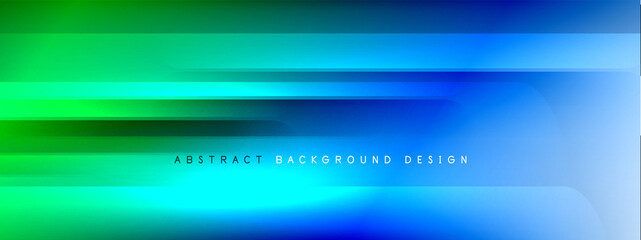 Motion concept neon shiny lines on liquid color gradients abstract backgrounds. Dynamic shadows and lights templates for text