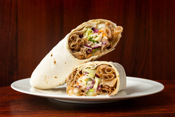 delicious turkish doner kebab grilled meat