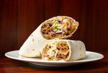 delicious turkish doner kebab grilled meat
