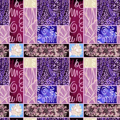 Patchwork on an abstract background, seamless pattern.