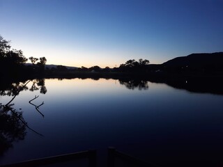sunset over the lake