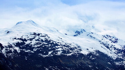 The majestic ice peaks of Glacier Bay National Park, Alaska, USA