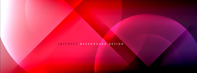 Vector abstract background - circle and cross on fluid gradient with shadows and light effects. Techno or business shiny design templates for text