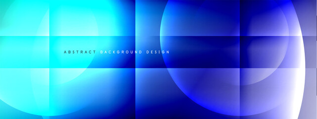 Vector abstract background - circle and cross on fluid gradient with shadows and light effects. Techno or business shiny design templates for text