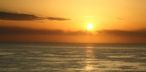 landscape - sun over the sea in the morning