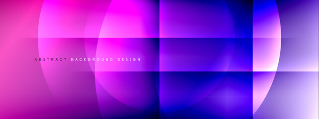 Vector abstract background - circle and cross on fluid gradient with shadows and light effects. Techno or business shiny design templates for text