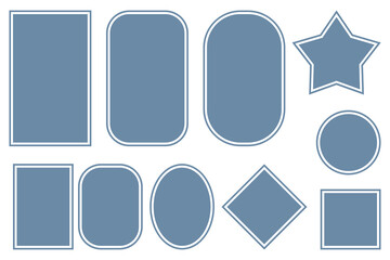 vector geometric label set. Outline frame. Simple design