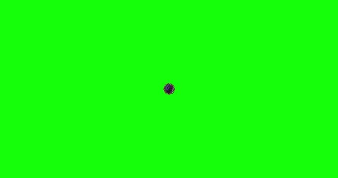 Time lapse, "3D representation", which represents the coronavirus, called covid19, zoomed in on a greenscreen background and alpha channel.