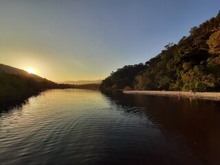 sunset over the lake
