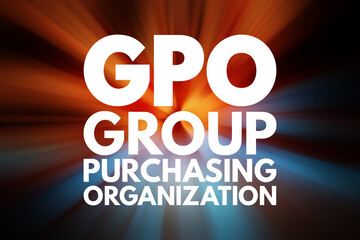Fototapeta na wymiar GPO - Group Purchasing Organization acronym, business concept background